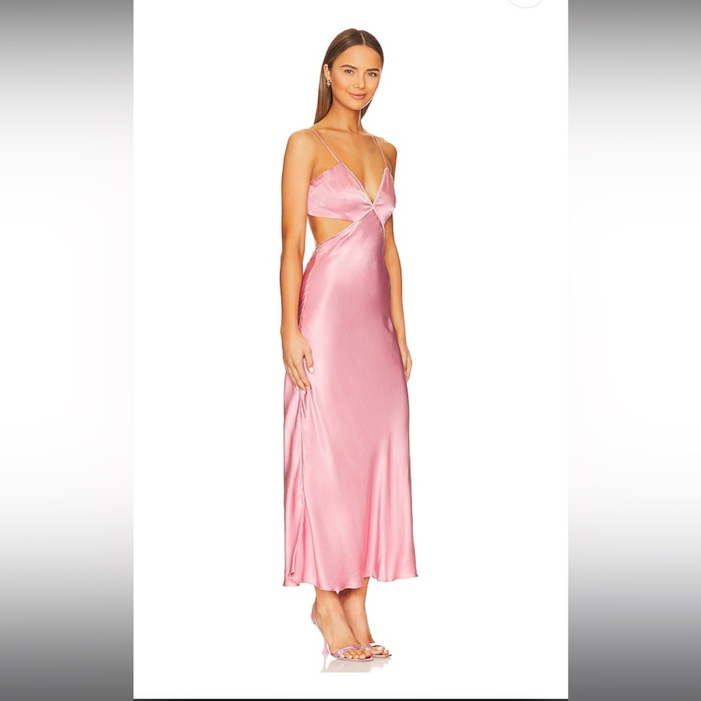 Bardot Pink Satin Slip Dress
